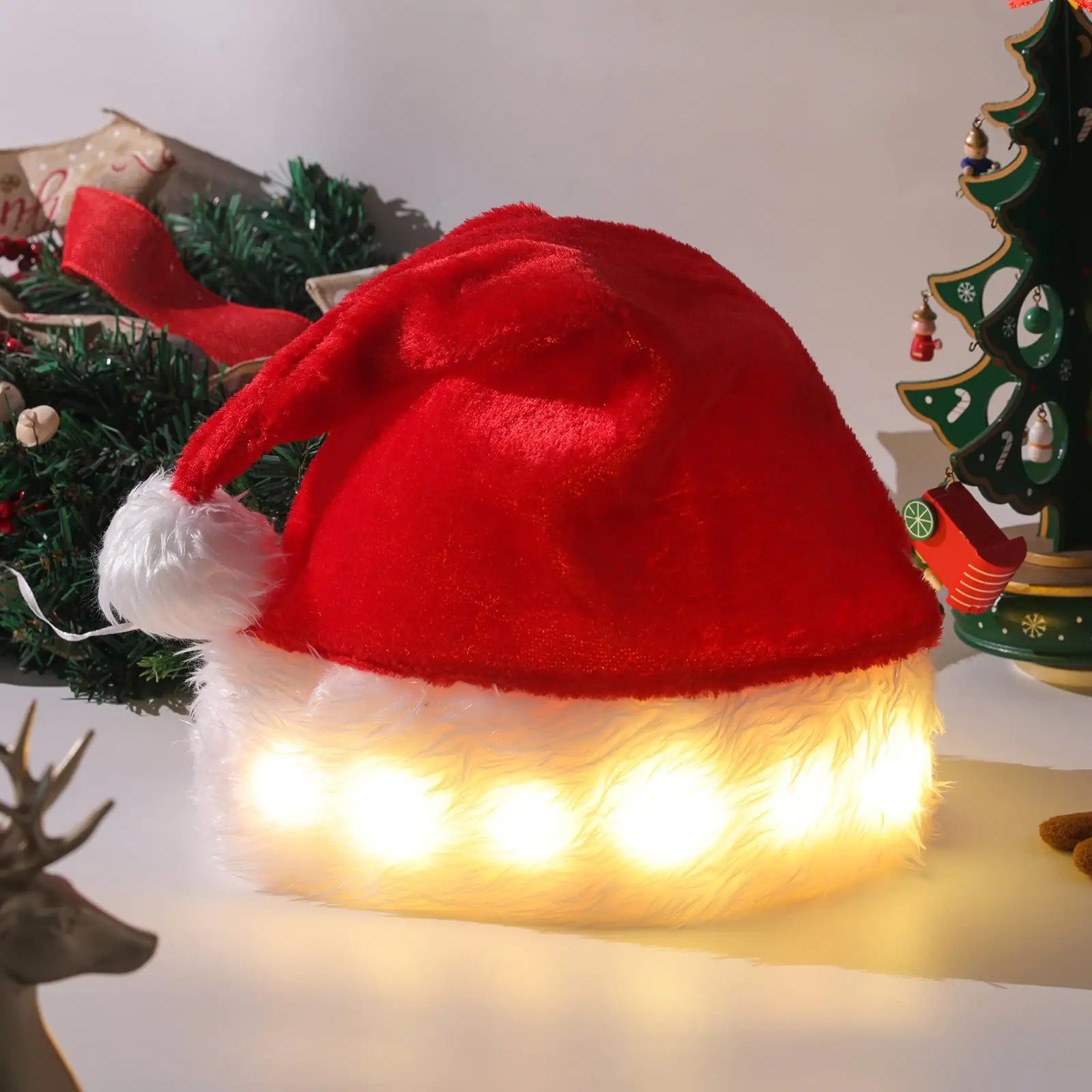 MerryLight Plush Santa Cap